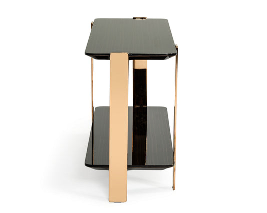 Modrest Leroy Modern Ebony & Rosegold Console Table
