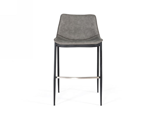 Modrest Jane - Modern Grey & Black Counter Stool (Set of 2)