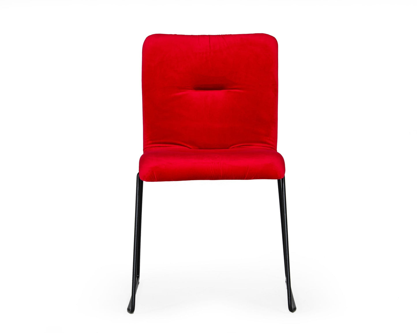 Modrest Yannis - Modern Red Fabric Dining Chair (Set of 2)