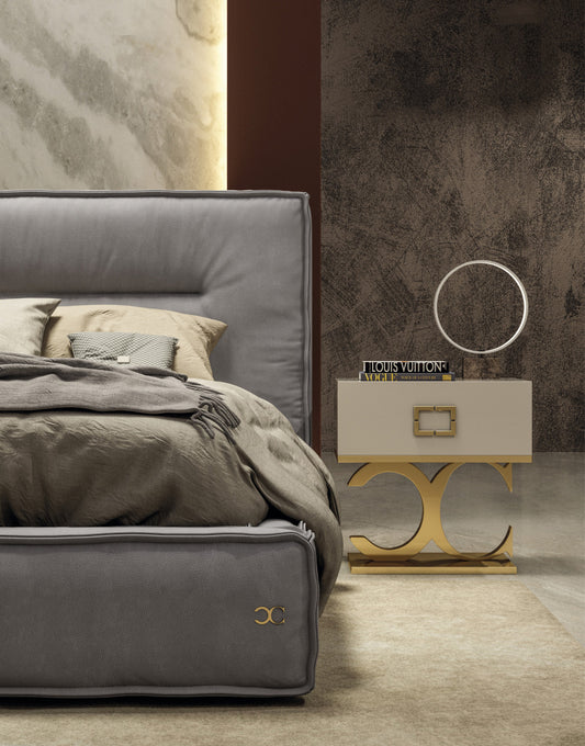 Lamod Italia Hollywood - Italian Contemporary Grey Leather Bed