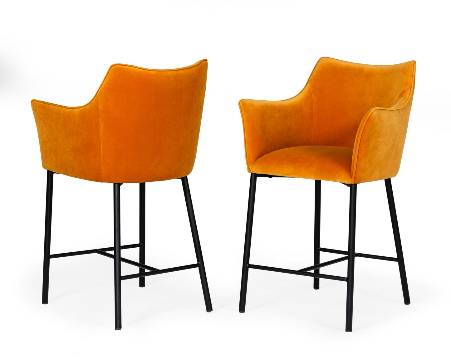 Modrest Exodus - Modern Orange Velvet Counter Stool