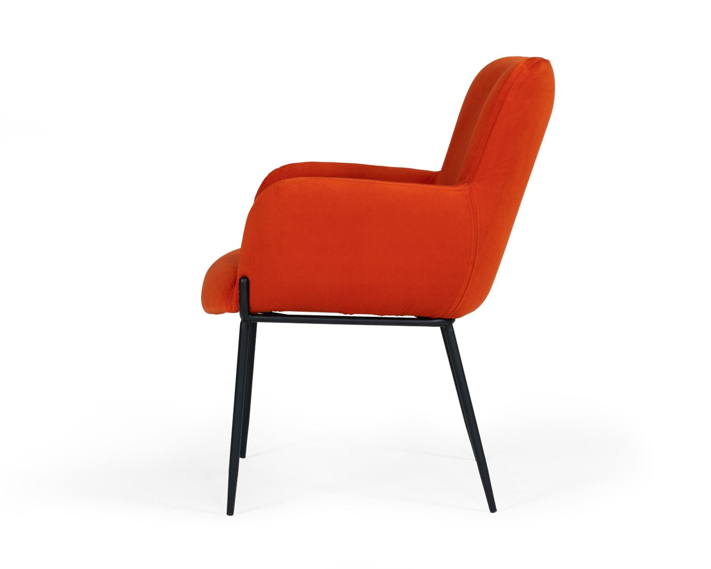 Modrest Frisco - Mid-Century Orange Velvet dining Chair