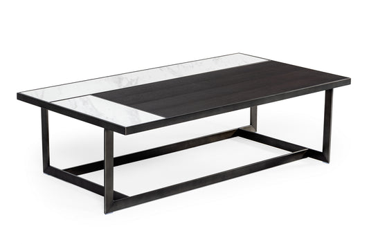 Modrest Fargo - Modern Ceramic & Grey Walnut Coffee Table