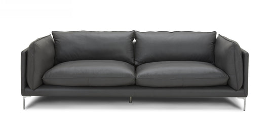 Divani Casa Harvest - Modern Grey Full Leather Sofa