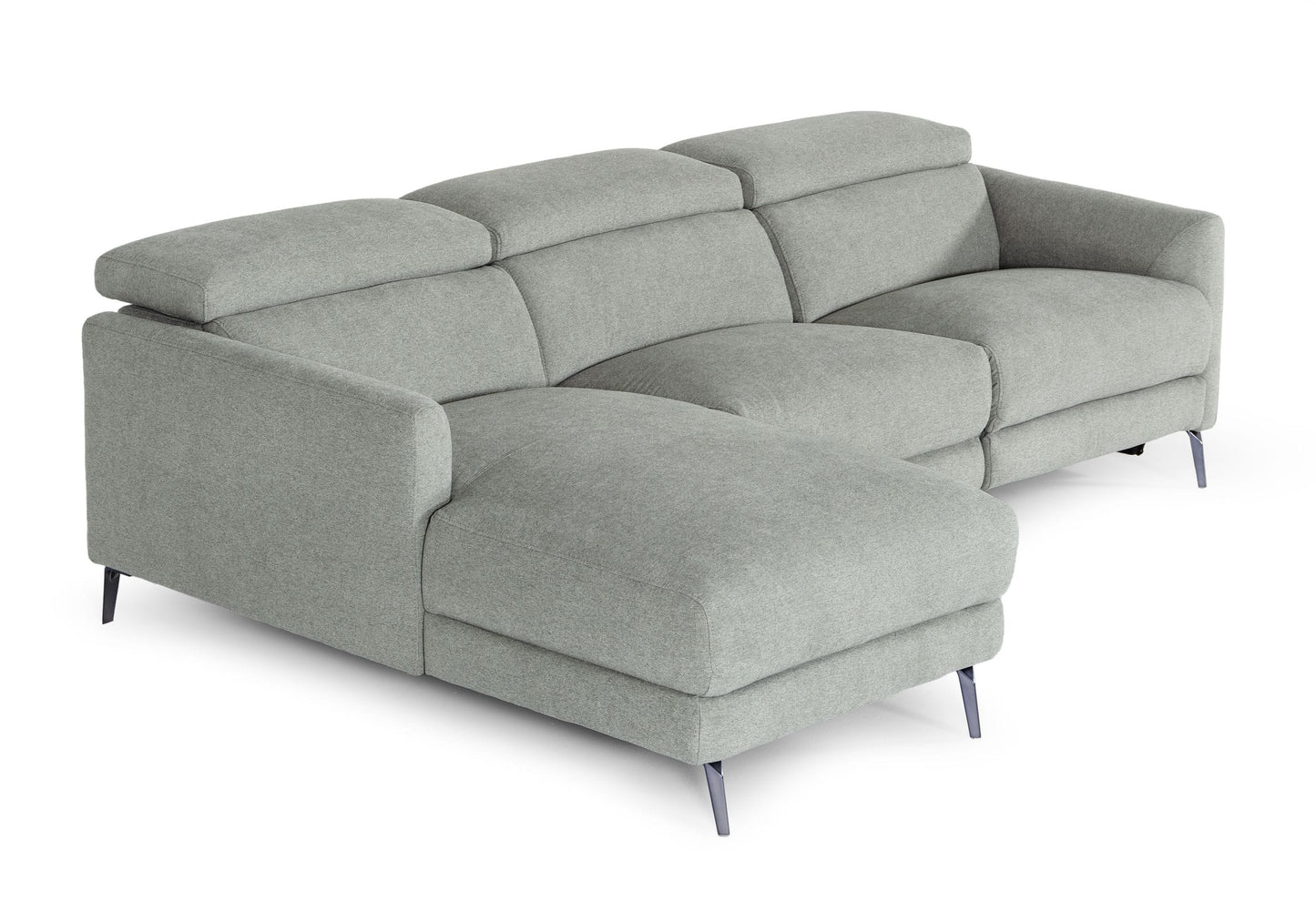 Divani Casa Lupita - Modern Grey Fabric Left Facing Sectional Sofa