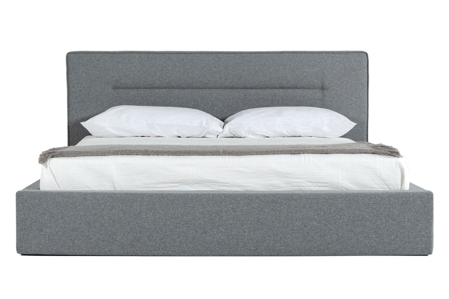 Juliana King Italian Modern Dark Grey Upholstered Bed