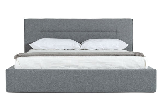 Juliana King Italian Modern Dark Grey Upholstered Bed