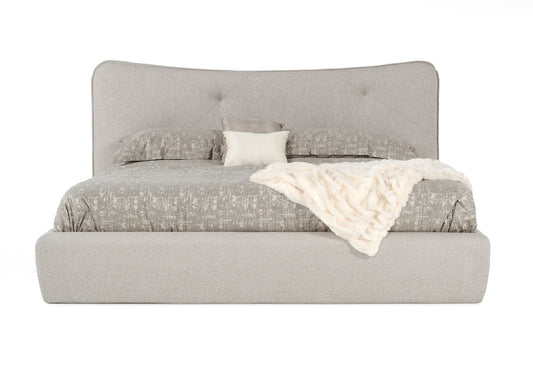 Modrest Alessia - Eastern King Italian Modern Light Grey Upholstered Bed