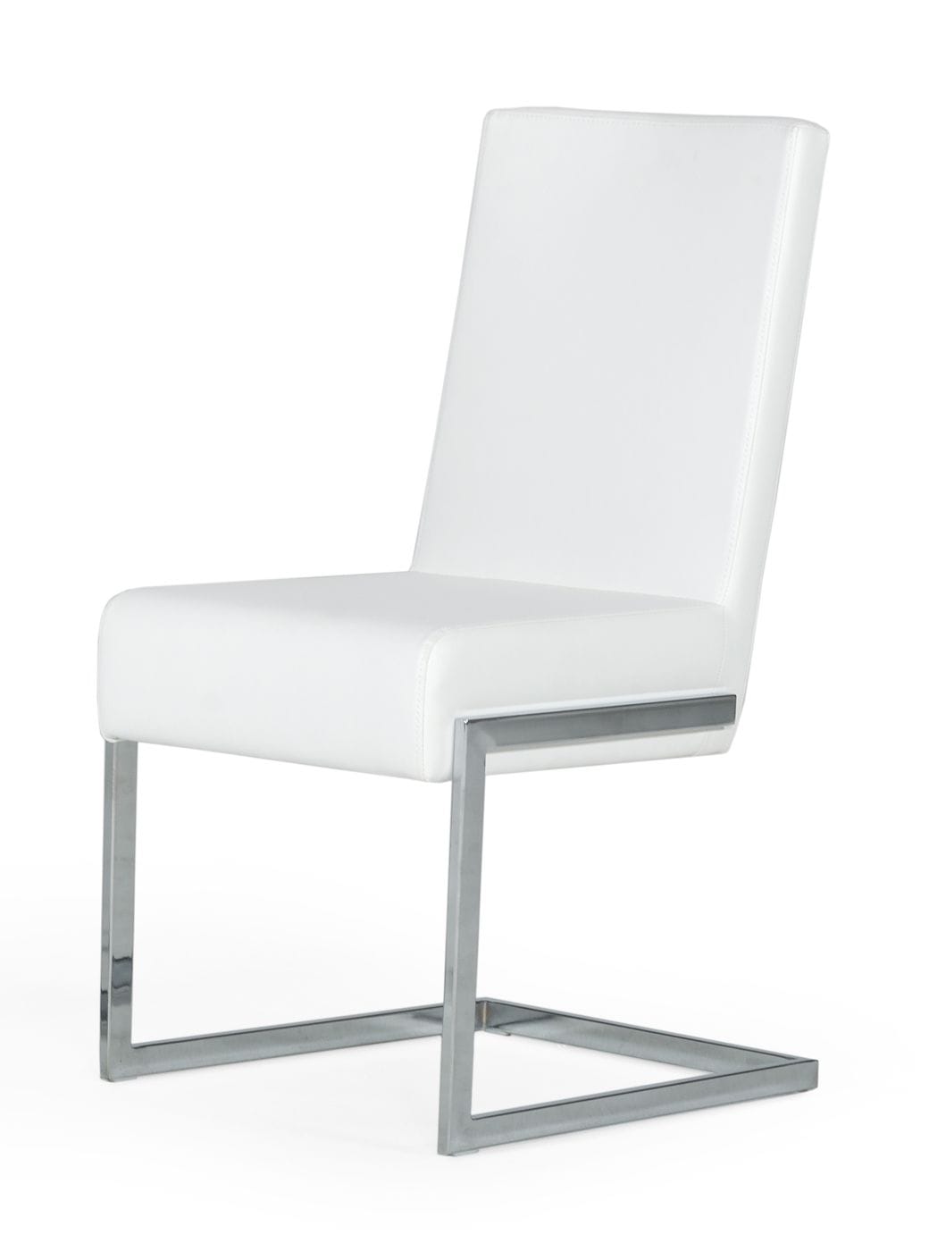 Modrest Batavia - Modern White & Stainless Steel Dining Chair (Set of 2)