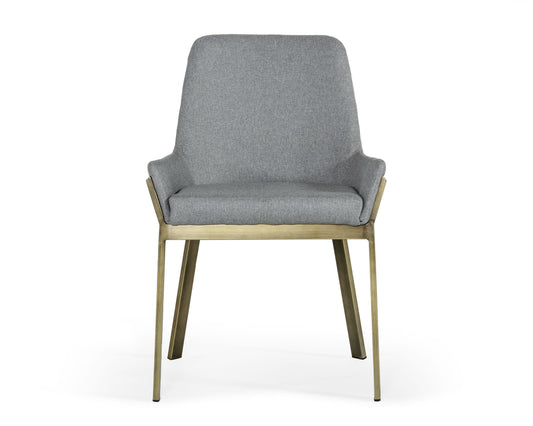 Modrest Ganon - Modern Grey & Antique Brass Dining Chair