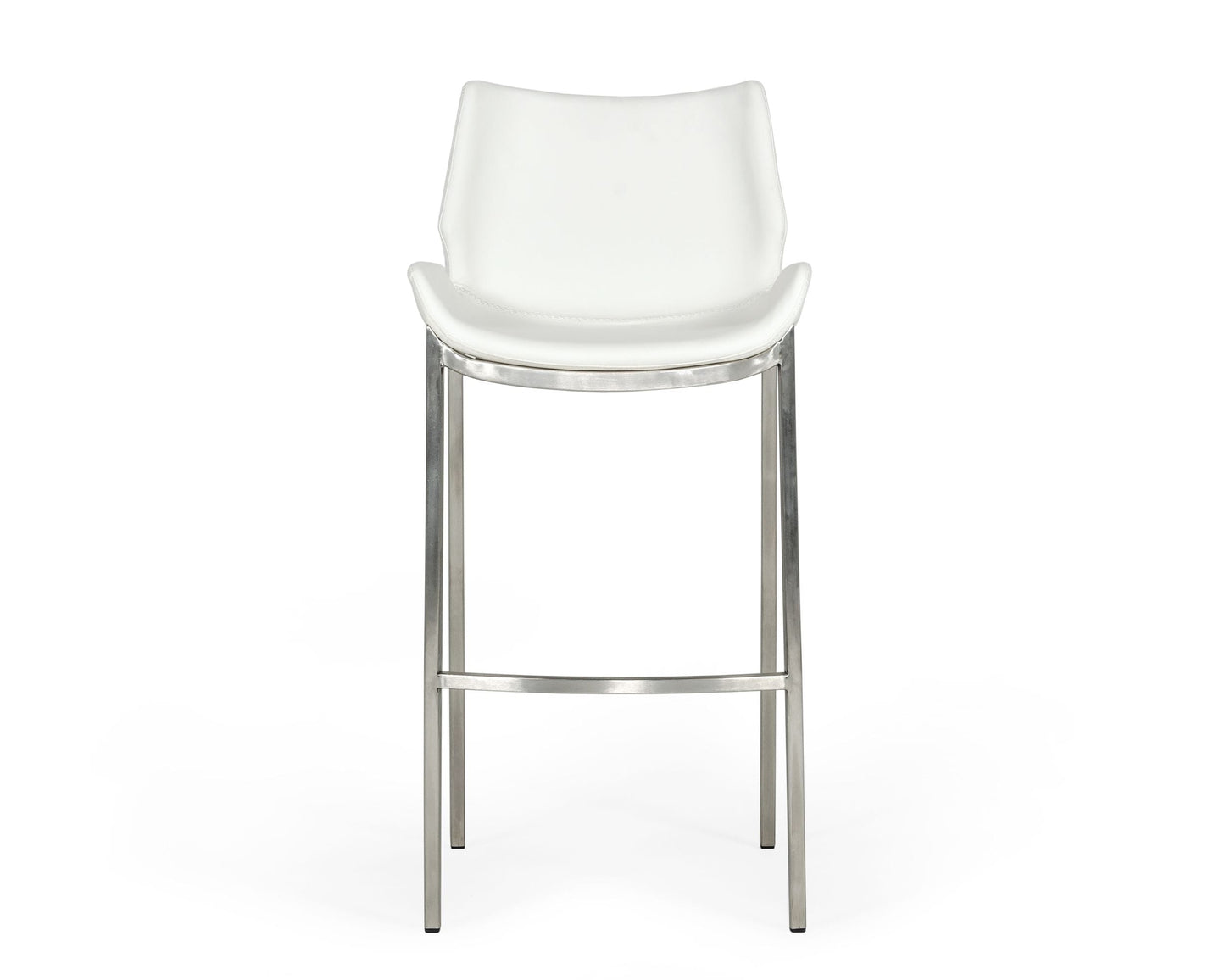 Modrest Dave - Modern White Leatherette Bar Stool (Set of 2)