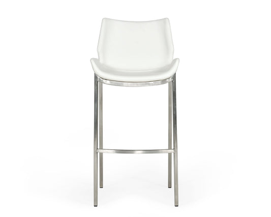 Modrest Dave - Modern White Leatherette Bar Stool (Set of 2)