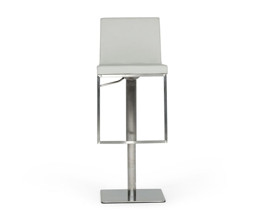 Modrest Folsum - Modern Light Grey & Brushed Stainless Steel Bar Stool