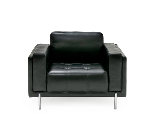 Divani Casa Schmidt - Modern Black Leather Chair