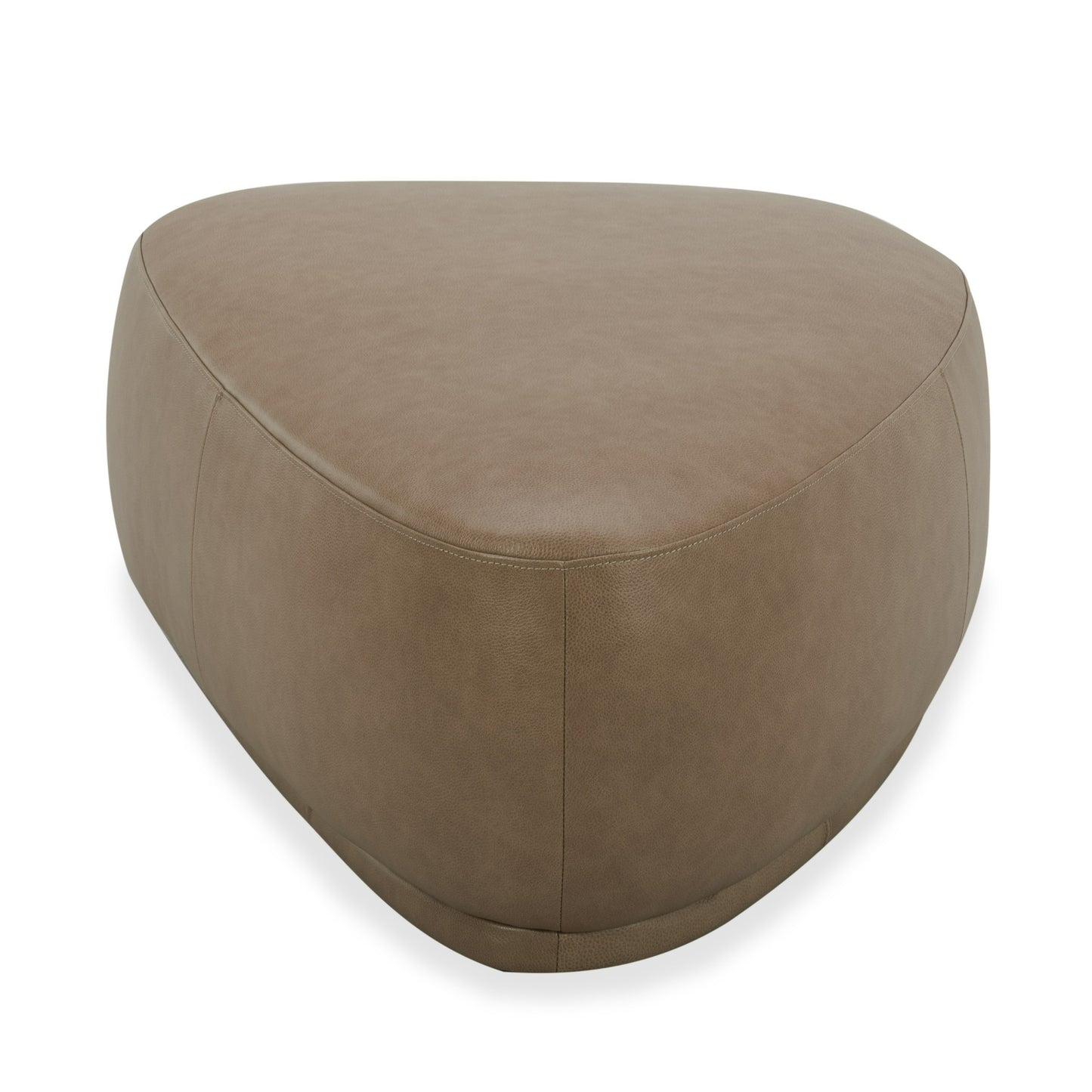 Divani Casa Kinsey - Modern Tan Leather Large River Rock Ottoman