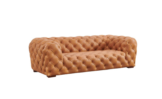Divani Casa Dexter - Transitional Camel Full Italian Leather Sofa