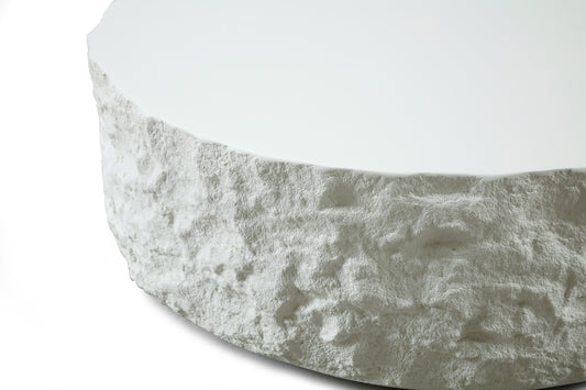 Modrest Quarry - Modern Off-White Round Coffee Table