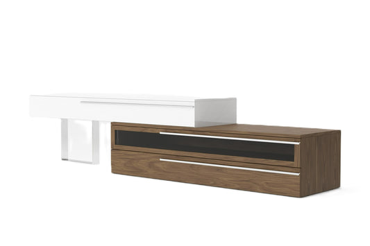 Modrest Karlstad - Modern White + Walnut TV Stand