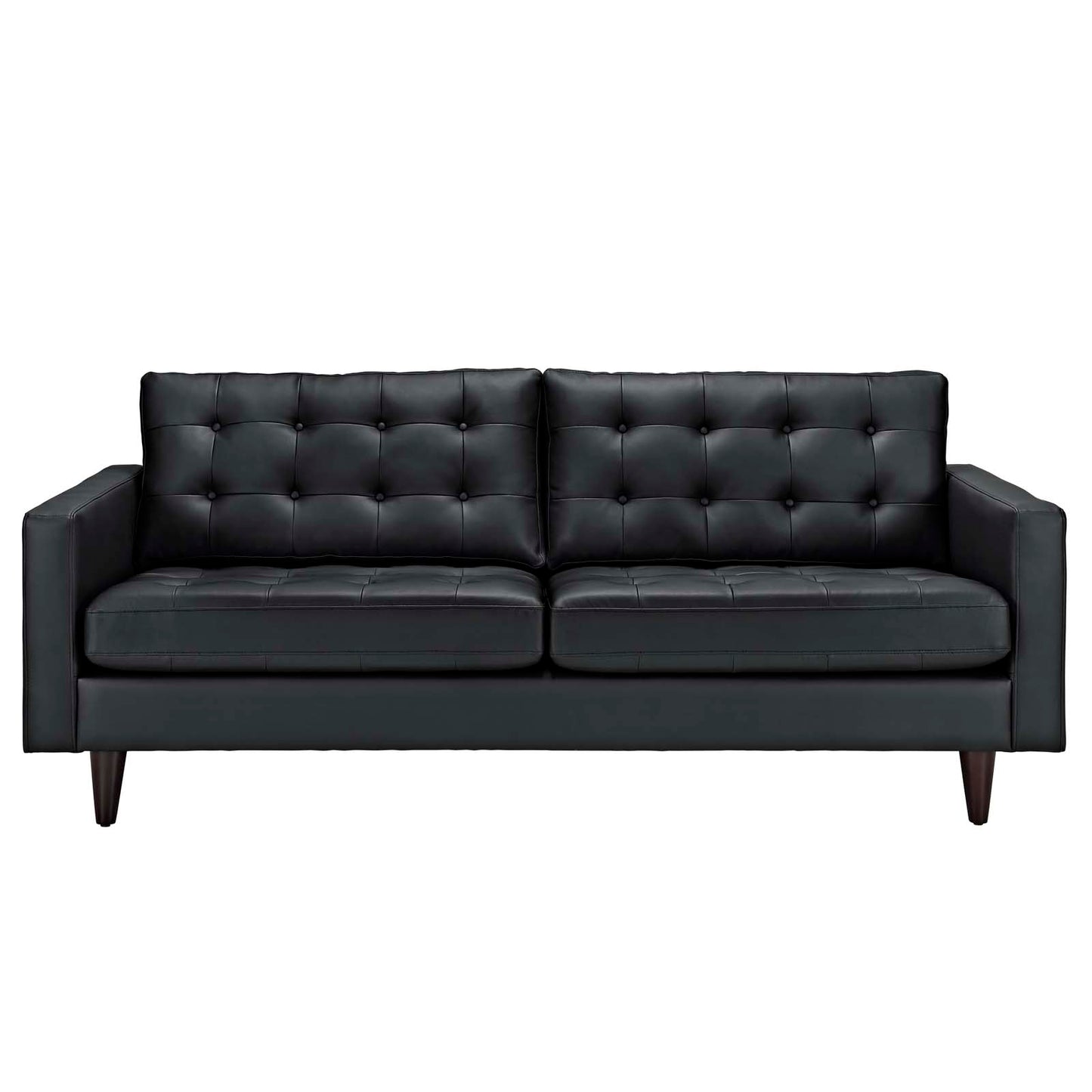 Empress Bonded Leather Sofa by Modway in Black