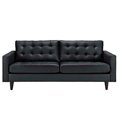 Empress Bonded Leather Sofa by Modway in Black