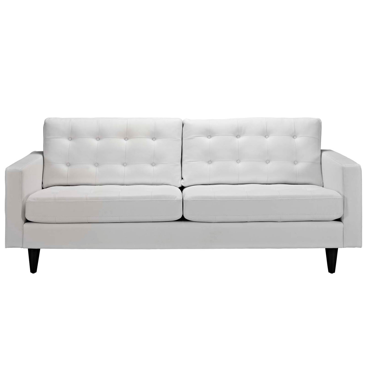 Empress Bonded Leather Sofa by Modway in White