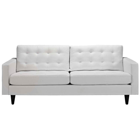 Empress Bonded Leather Sofa by Modway in White