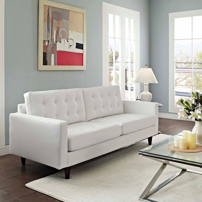 Empress Bonded Leather Sofa by Modway in White