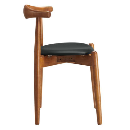Stalwart Dining Side Chair by Modway in Dark Walnut Black
