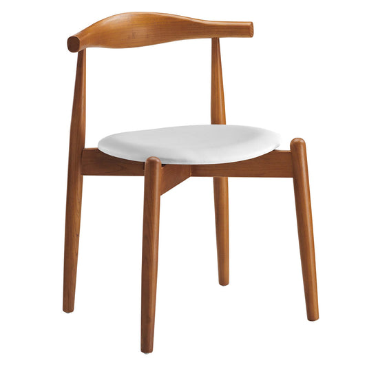 Stalwart Dining Side Chair by Modway in Dark Walnut White