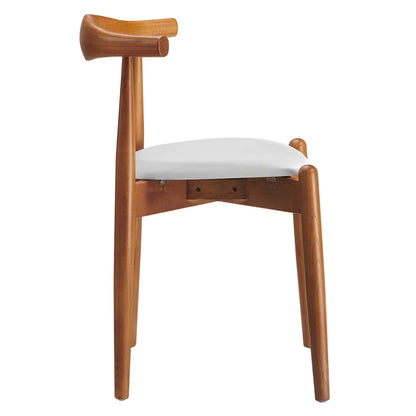 Stalwart Dining Side Chair by Modway in Dark Walnut White