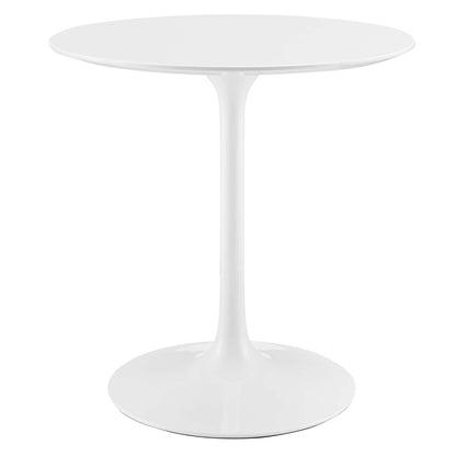 Lippa 28" Round Wood Top Dining Table by Modway in White