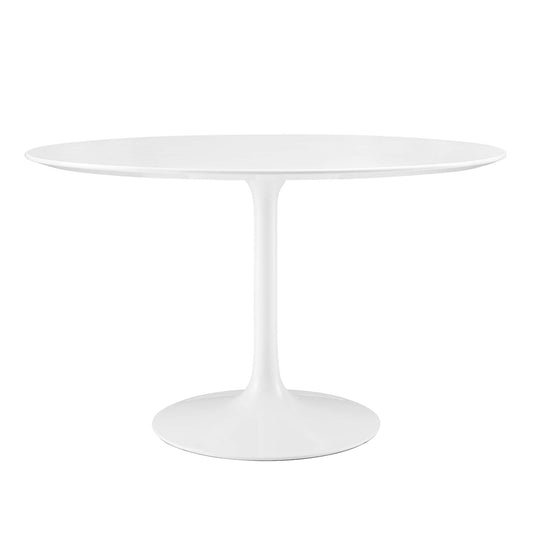 Lippa 48" Round Wood Top Dining Table by Modway in White