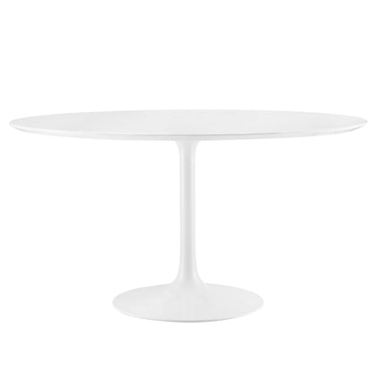 Lippa 54" Round Wood Top Dining Table by Modway in White