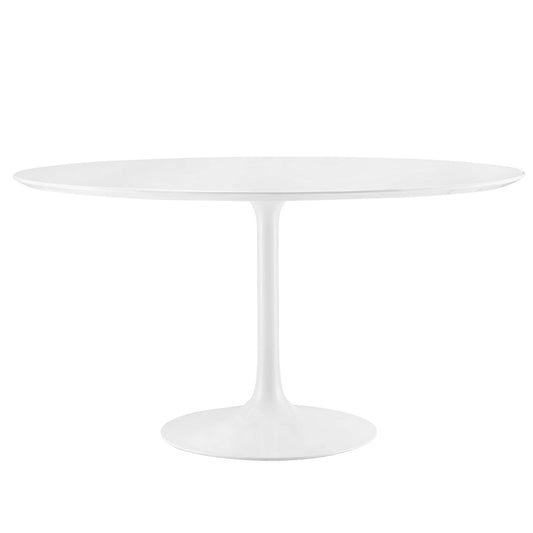 Lippa 54" Round Wood Top Dining Table by Modway in White