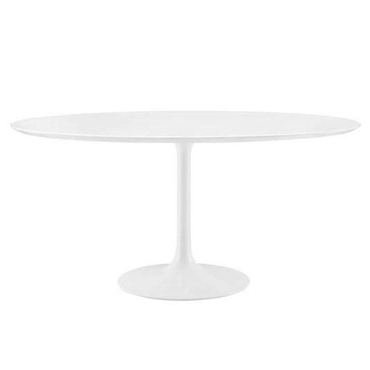 Lippa 60" Round Wood Top Dining Table by Modway in White