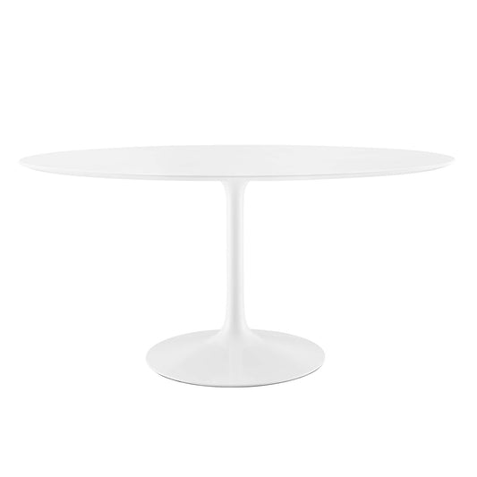 Lippa 60" Oval Wood Top Dining Table by Modway in White