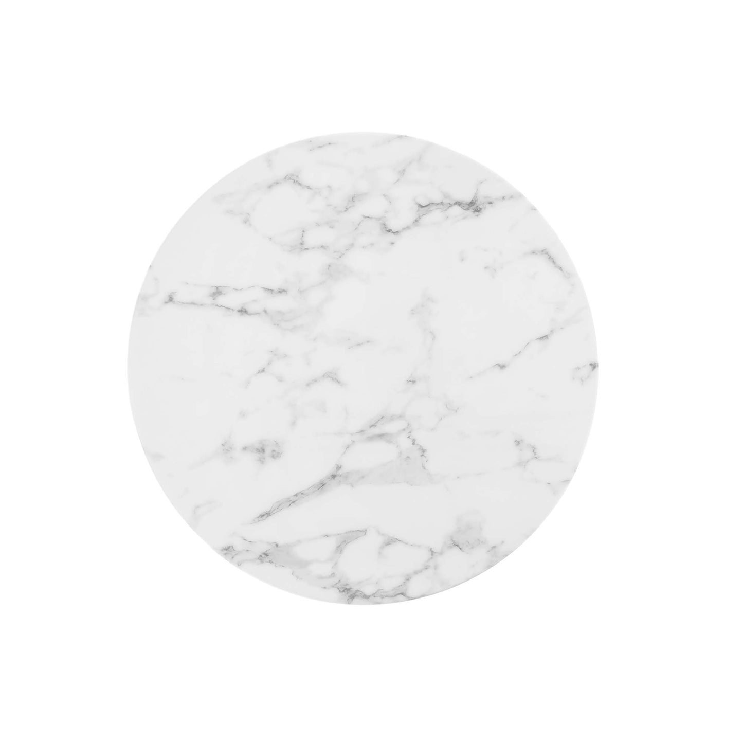 Lippa 28" Round Artificial Marble Dining Table by Modway in White