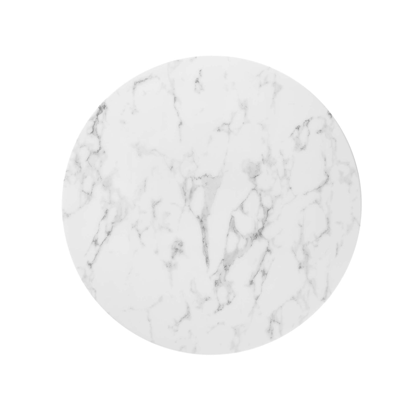 Lippa 36" Round Artificial Marble Dining Table by Modway in White