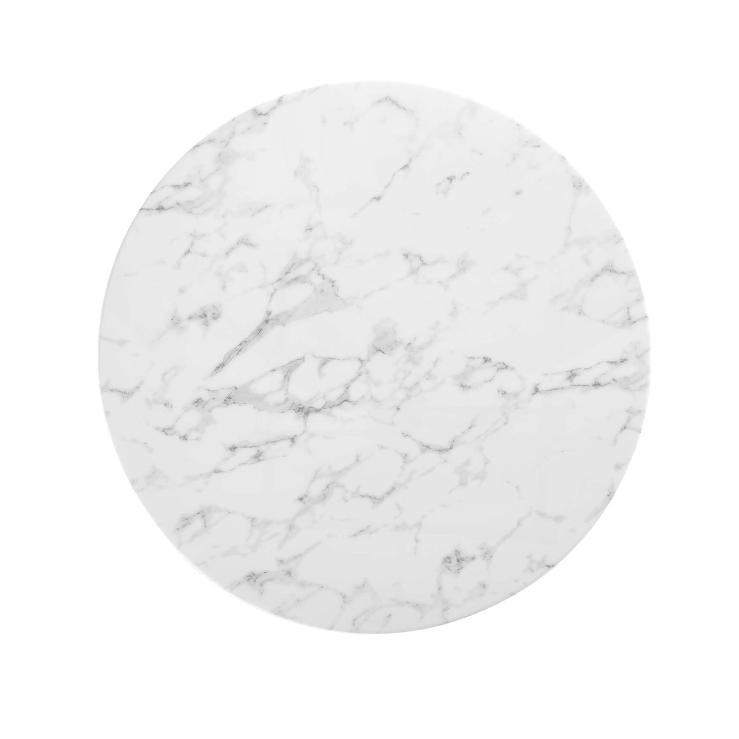 Lippa 40" Round Artificial Marble Dining Table by Modway in White