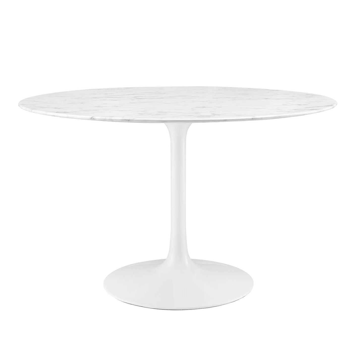 Lippa 48" Round Artificial Marble Dining Table by Modway in White