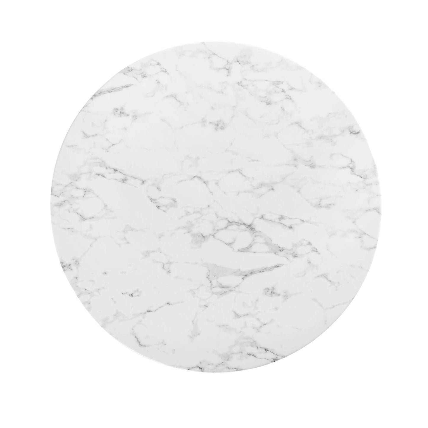 Lippa 48" Round Artificial Marble Dining Table by Modway in White