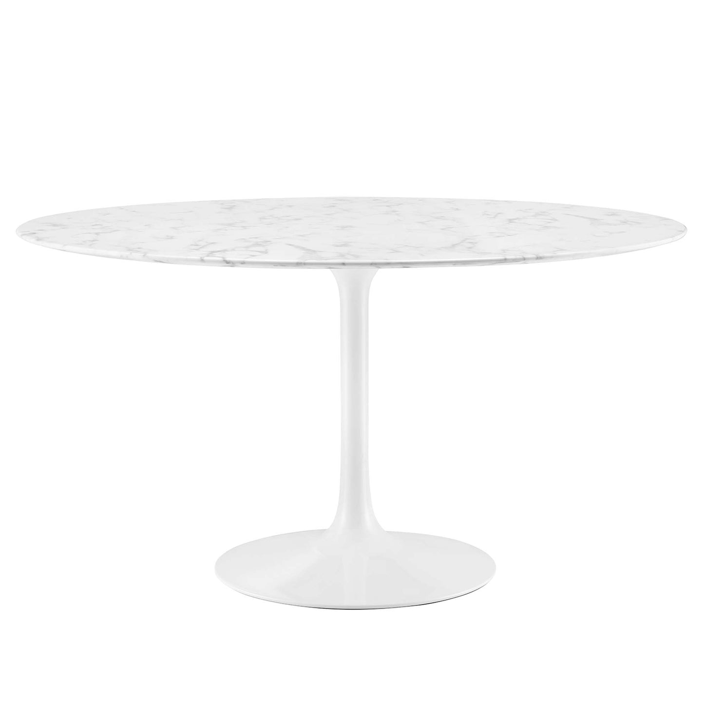 Lippa 54" Round Artificial Marble Dining Table by Modway in White