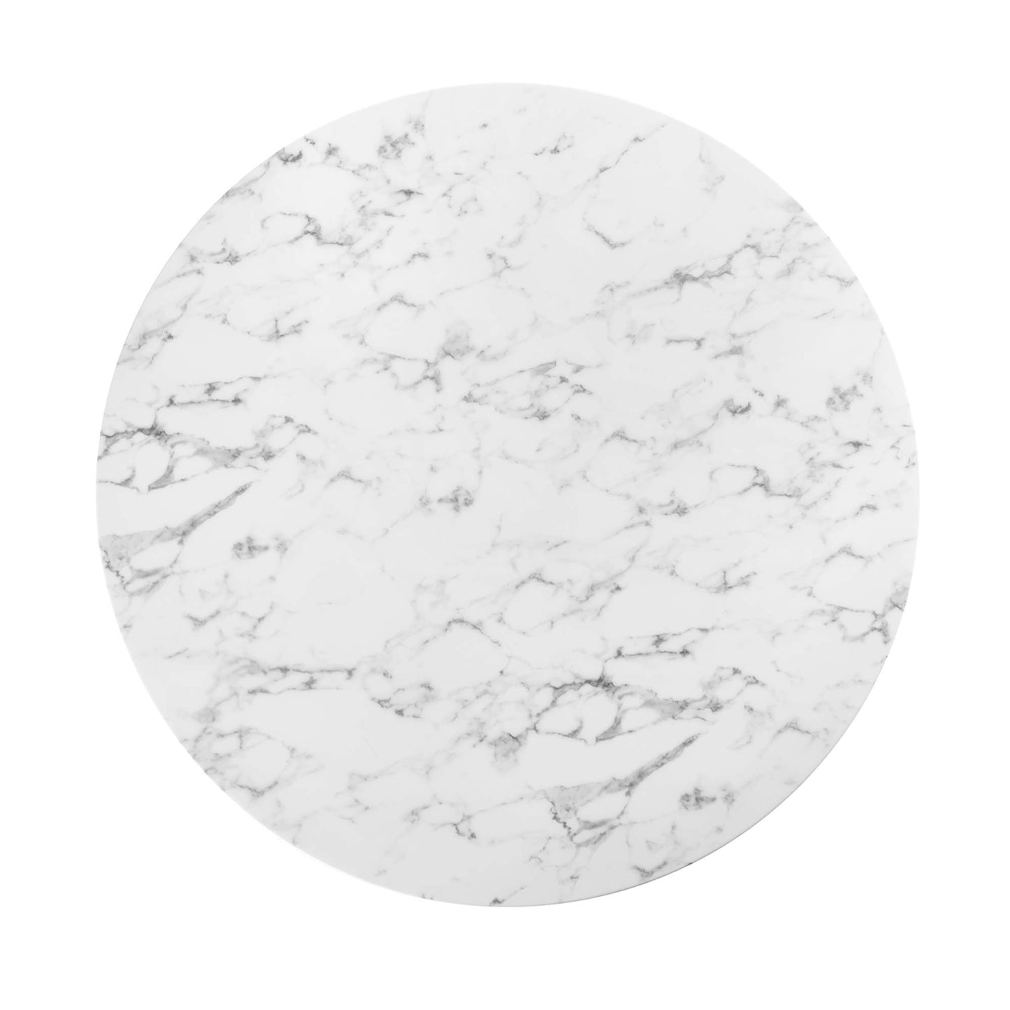Lippa 54" Round Artificial Marble Dining Table by Modway in White