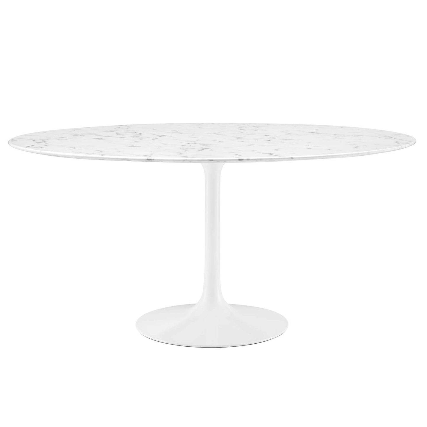 Lippa 60" Round Artificial Marble Dining Table by Modway in White