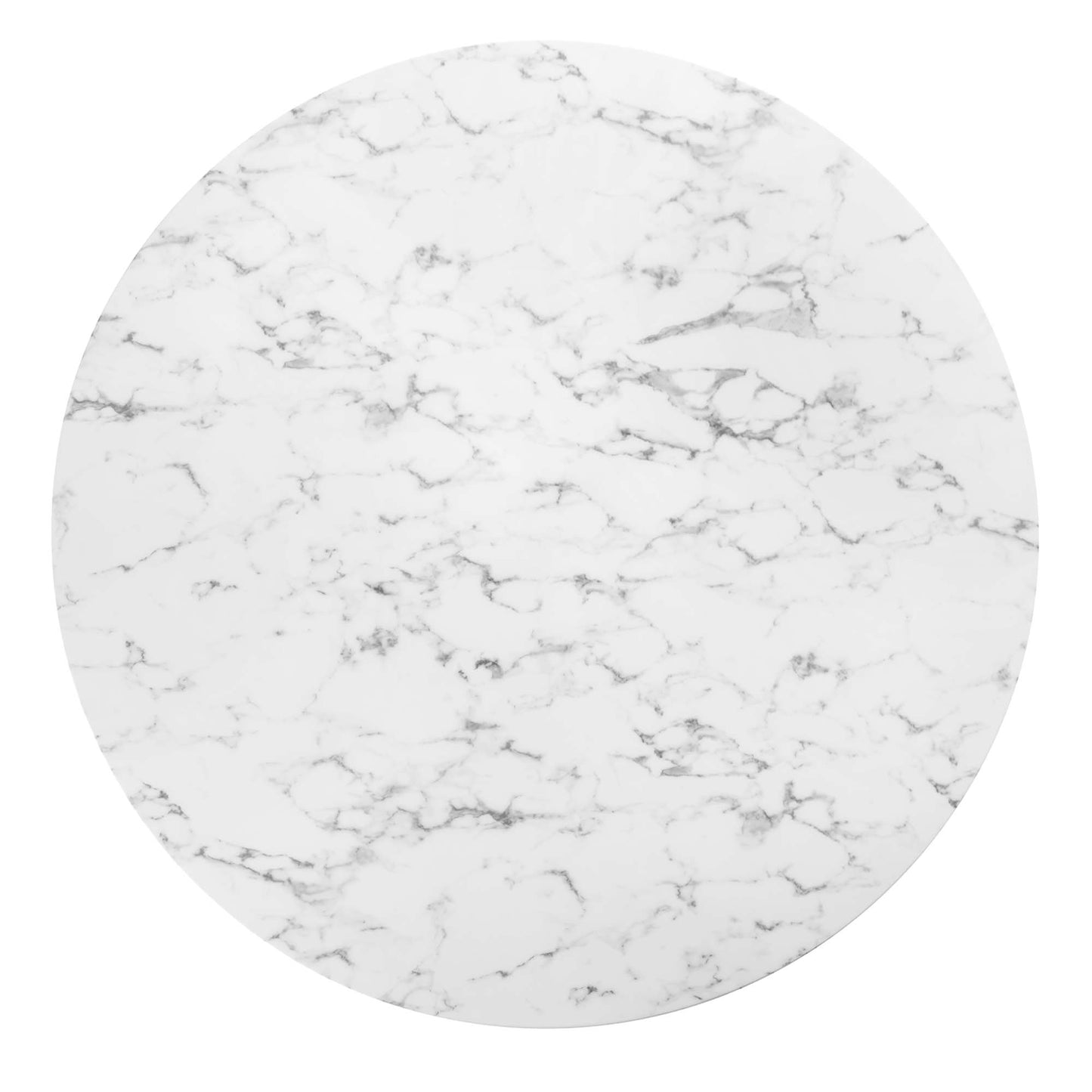 Lippa 60" Round Artificial Marble Dining Table by Modway in White