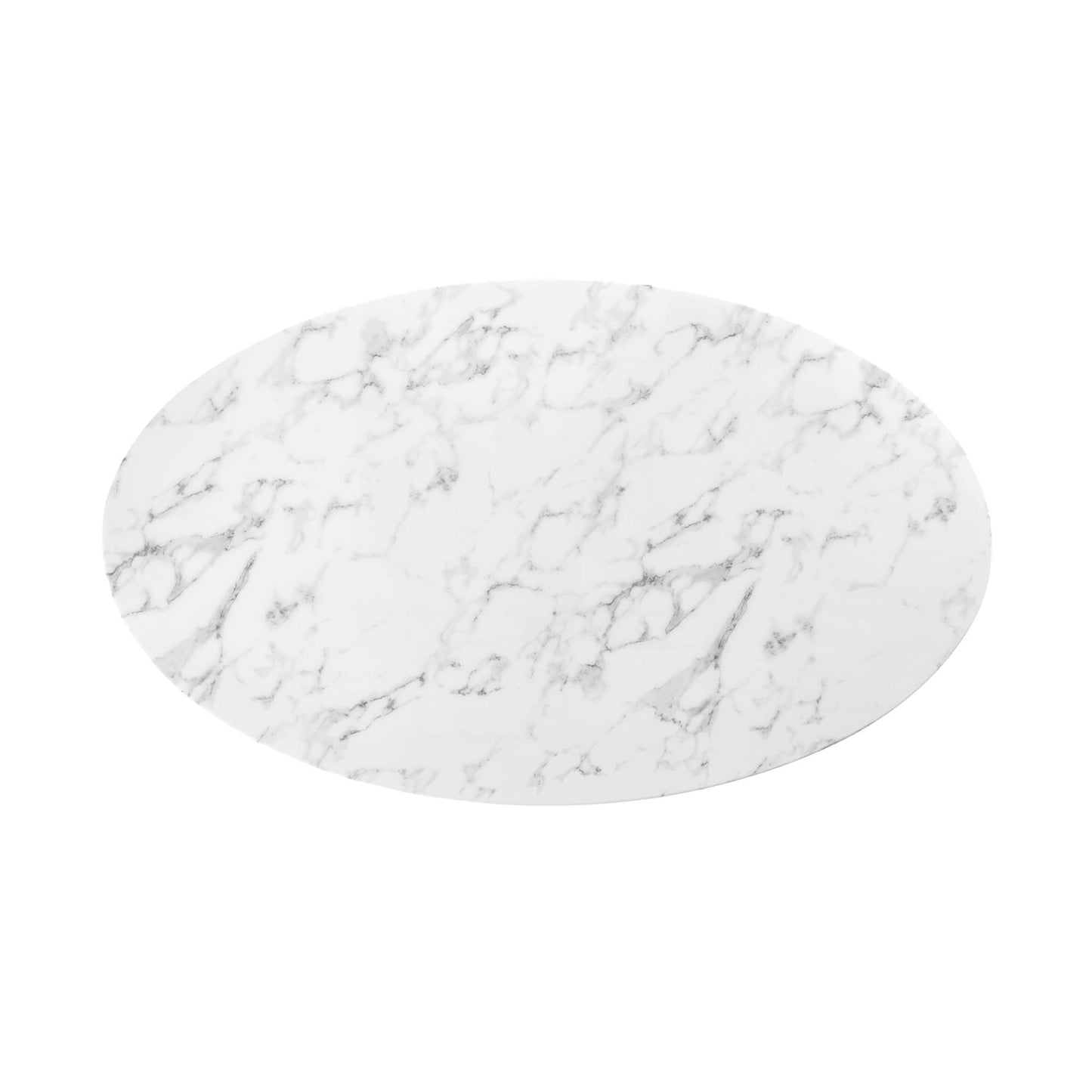Lippa 60" Oval Artificial Marble Dining Table by Modway in White