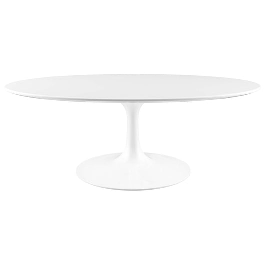Lippa 42" Oval Wood Coffee Table by Modway in White