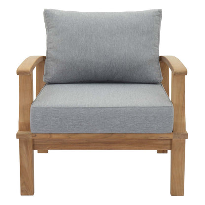 Marina Outdoor Patio Teak Armchair by Modway in Natural Gray