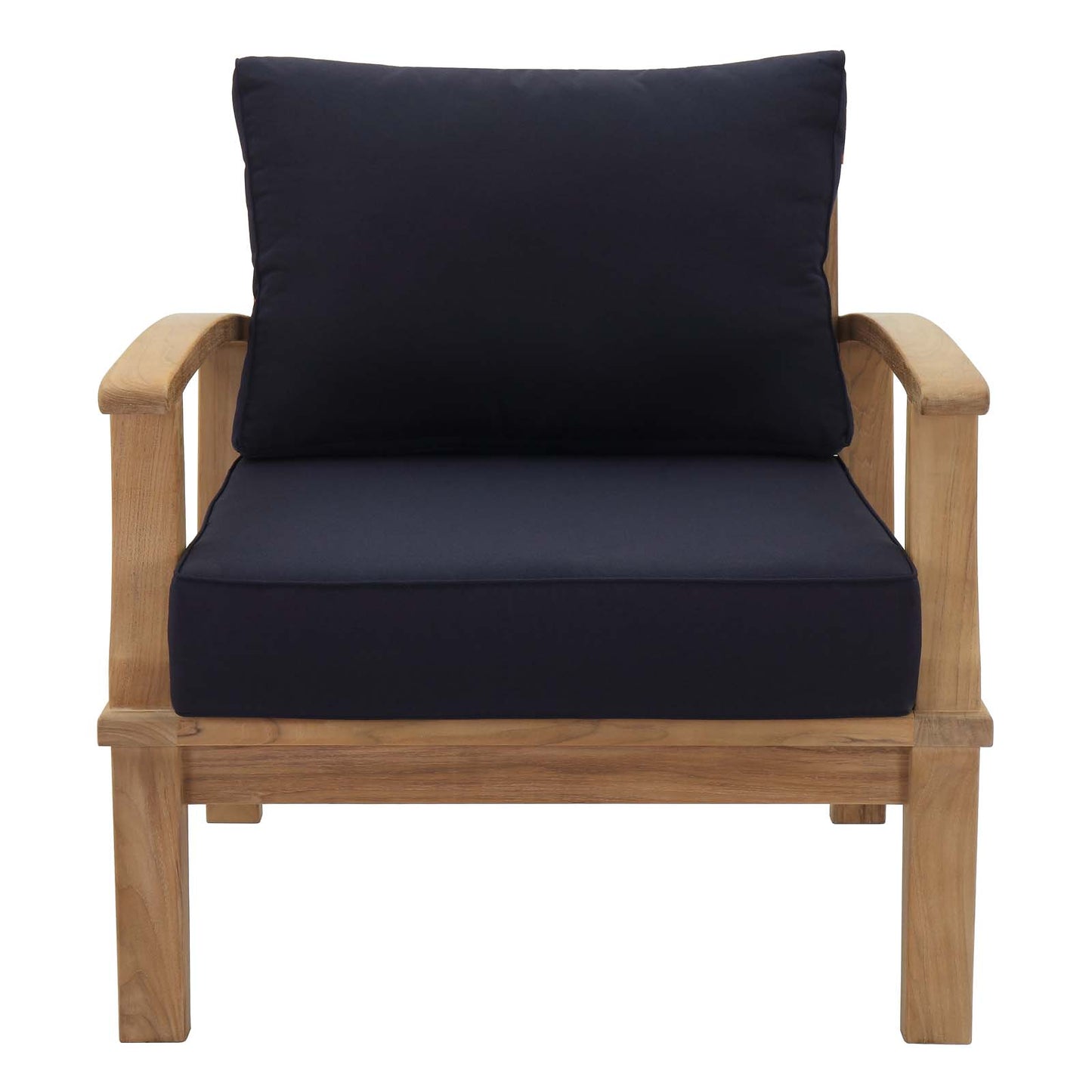 Marina Outdoor Patio Teak Armchair by Modway in Natural Navy