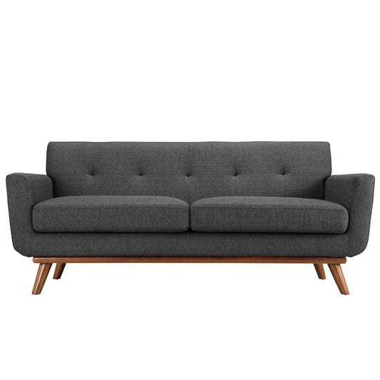 Engage Upholstered Fabric Loveseat by Modway in Gray